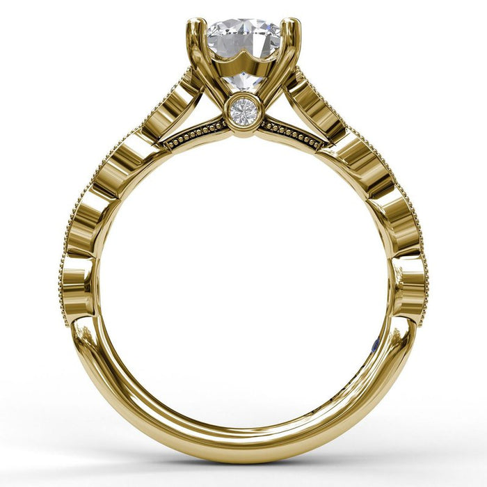 Vintage Marquise Accent with Milgrain Detail Engagement Ring Setting