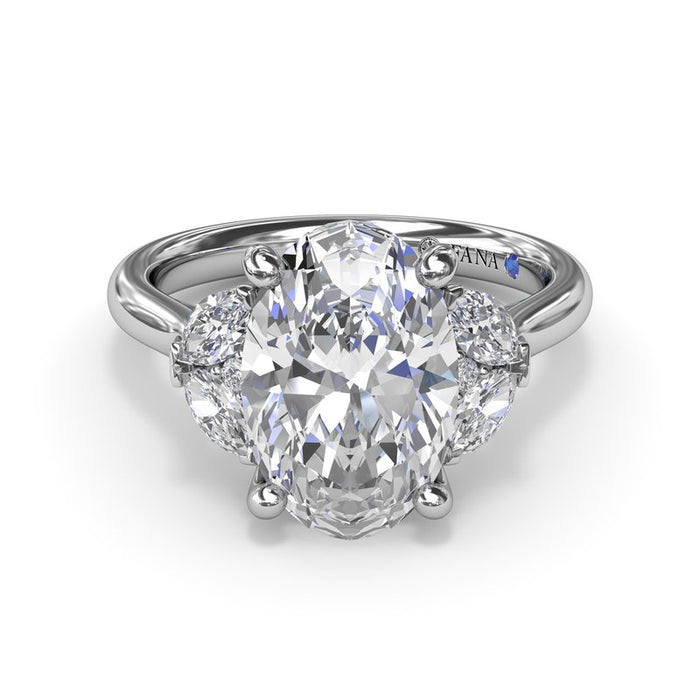 Marquise and Round Side Stones Engagement Ring Setting