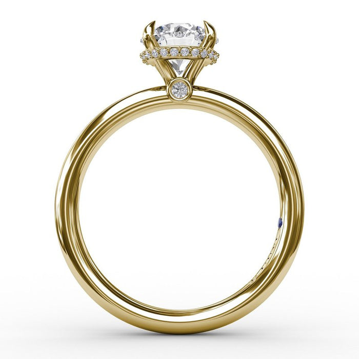 Contemporary Solitaire with Hidden Halo Engagement Ring Setting