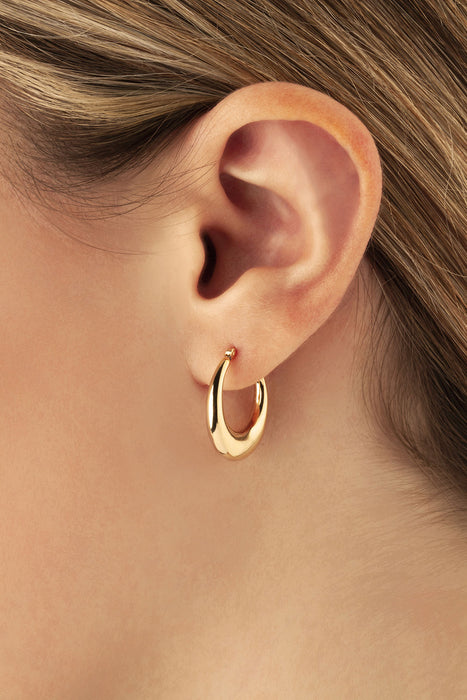 14K Yellow Gold Polished Hoop Earrings