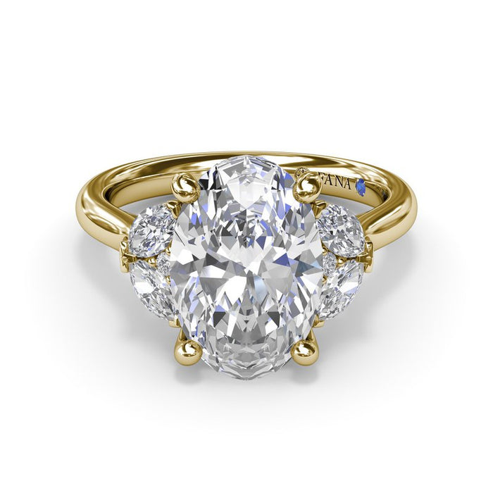 Marquise and Round Side Stones Engagement Ring Setting
