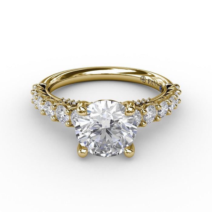 Openwork Diamond Shank and Bridge Detail Engagement Ring Setting