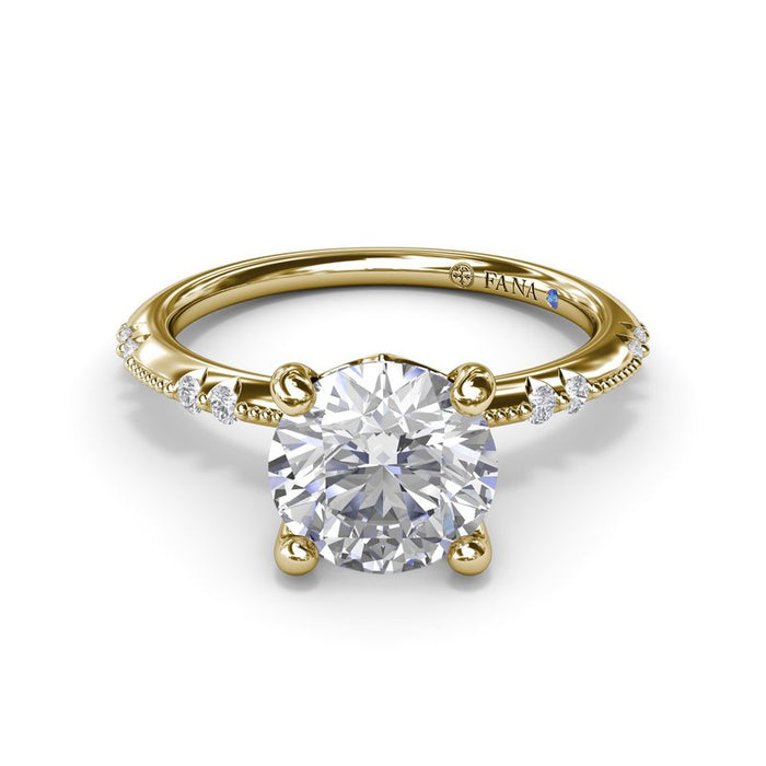 Milgrain Knife-Edge Diamond Engagement Ring Setting