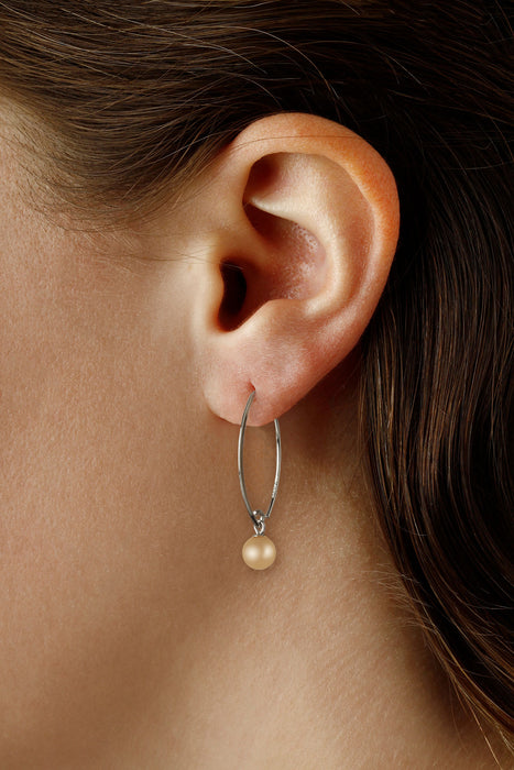 14K Yellow Gold/Sterling Silver Simple Sweep 8mm Ball Earrings