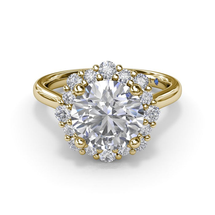Floral Halo Engagement Ring Setting