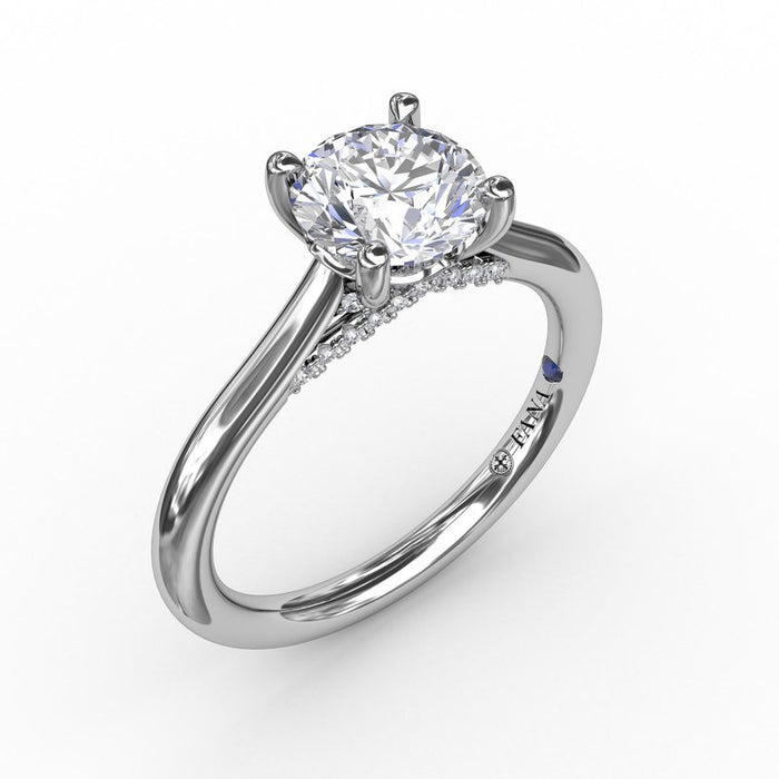 Cathedral Solitaire with Wrapped Bridge Detail Engagement Ring Setting