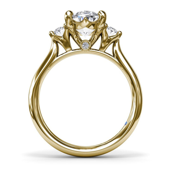 Three-Stone Oval Engagement Ring Setting