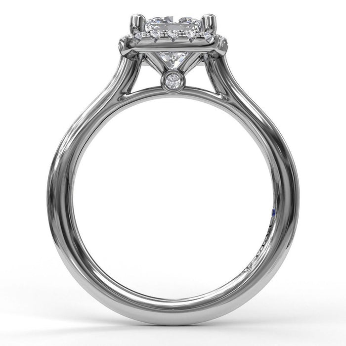 Classic Cushion Halo Engagement Ring Setting