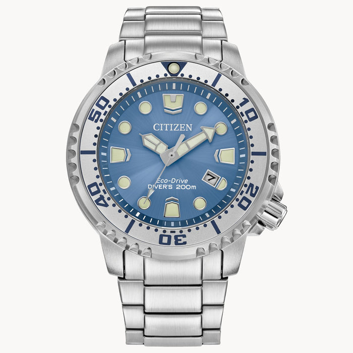 Citizen Promaster Dive Eco-Drive Watch, Silver-Tone with Light Blue Dial