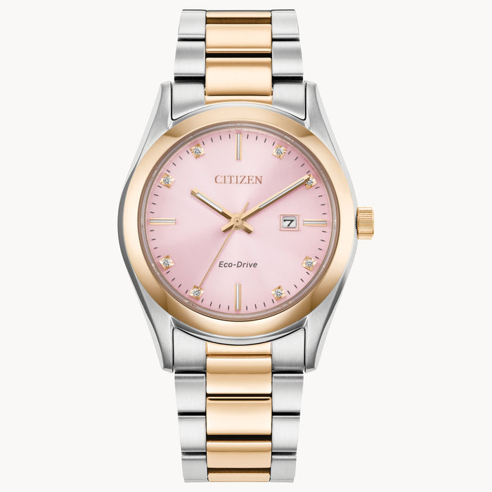Citizen Sport Luxury Eco-Drive Watch, Two-Tone with Pink Dial