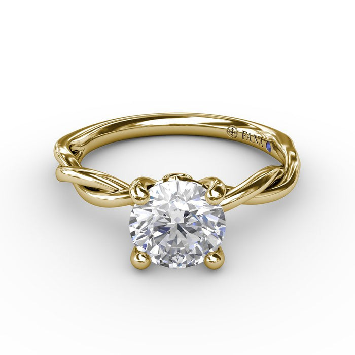 Elegantly Twisted Solitaire Engagement Ring Setting