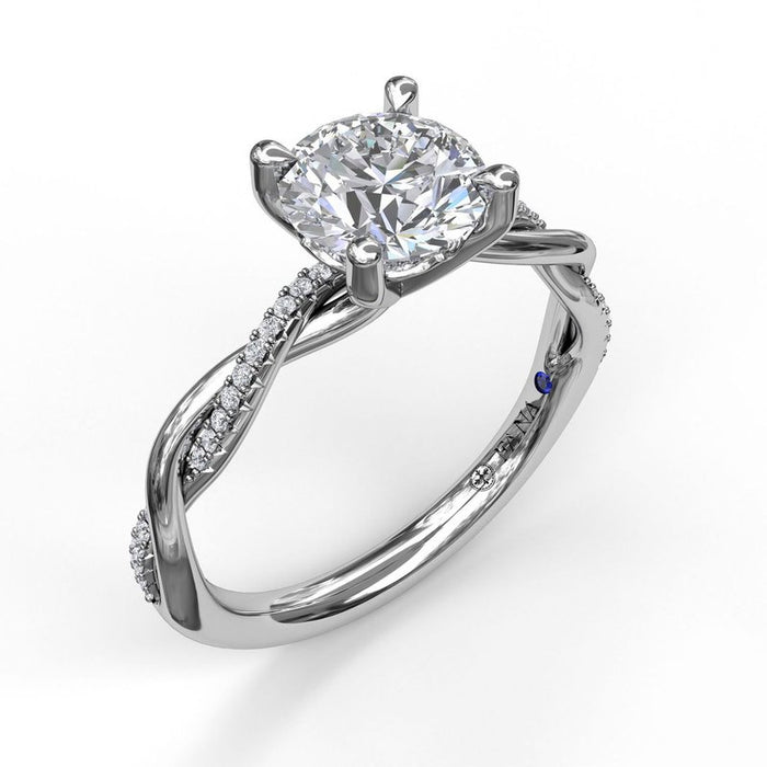 Gold and Diamond Twist Engagement Ring Setting
