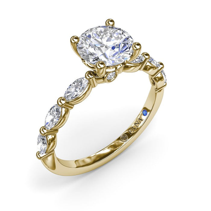 Marquise Diamond Shank Engagement Ring Setting