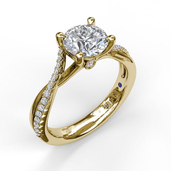 Alternating Diamond Twist Engagement Ring Setting