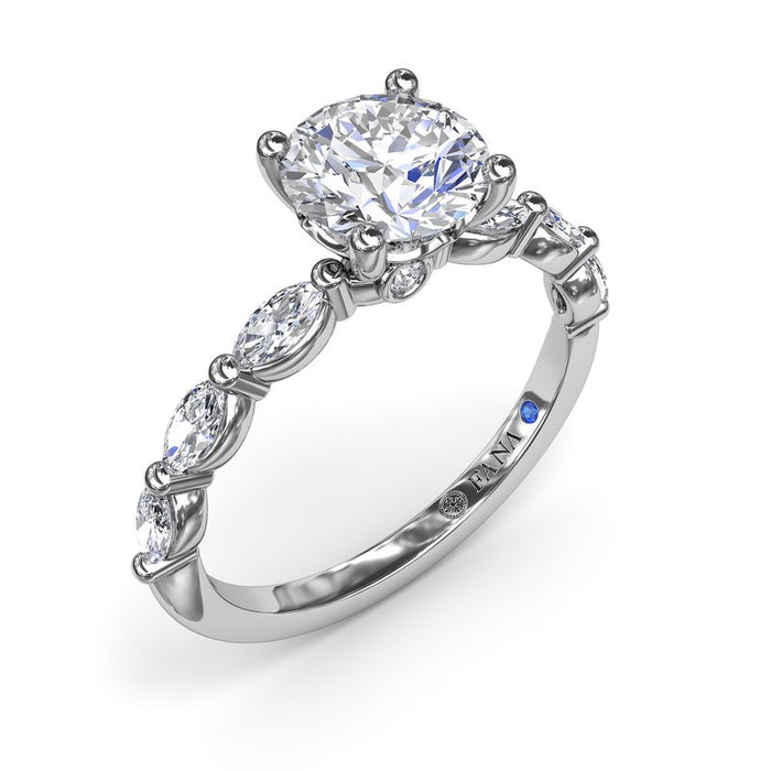 Marquise Diamond Shank Engagement Ring Setting