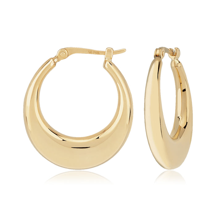 14K Yellow Gold Polished Hoop Earrings