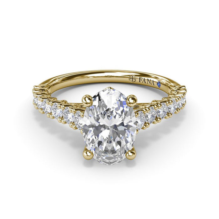 Trellis Set Oval Diamond Engagement Ring Setting