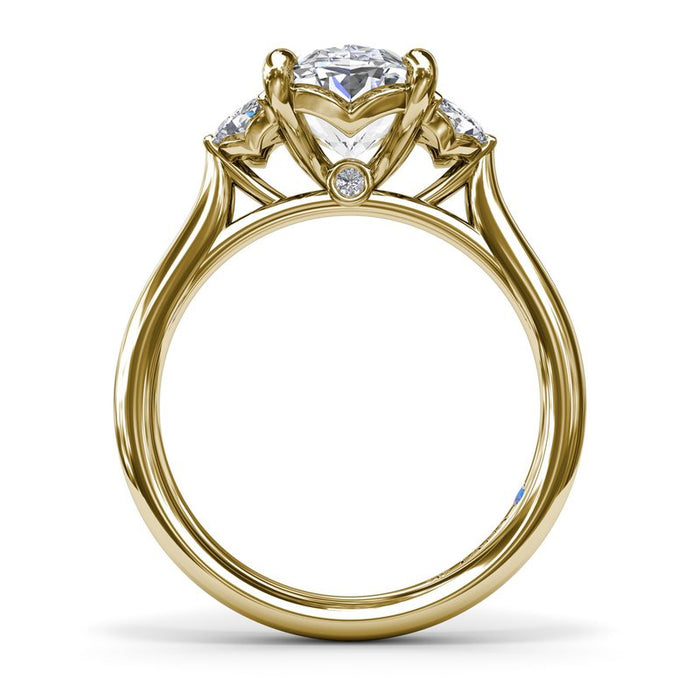 Marquise and Round Side Stones Engagement Ring Setting