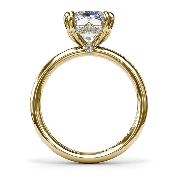Radiant Solitaire with Hidden Halo Engagement Ring Setting