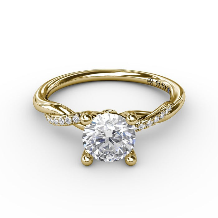 Subtle Twisted Shank Engagement Ring Setting