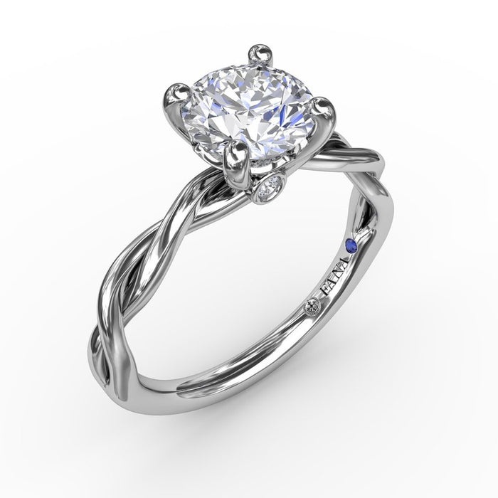 Elegantly Twisted Solitaire Engagement Ring Setting