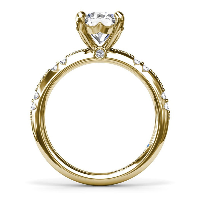 Milgrain Knife-Edge Diamond Engagement Ring Setting