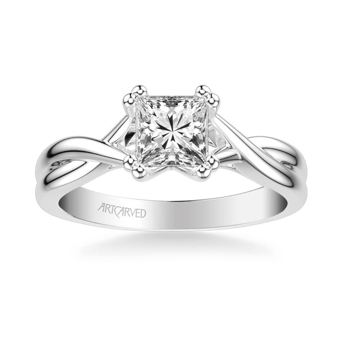 Solitude Contemporary Solitaire Twist Engagement Ring Setting
