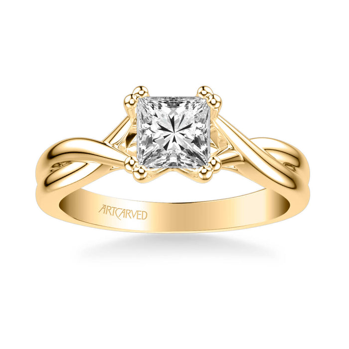 Solitude Contemporary Solitaire Twist Engagement Ring Setting