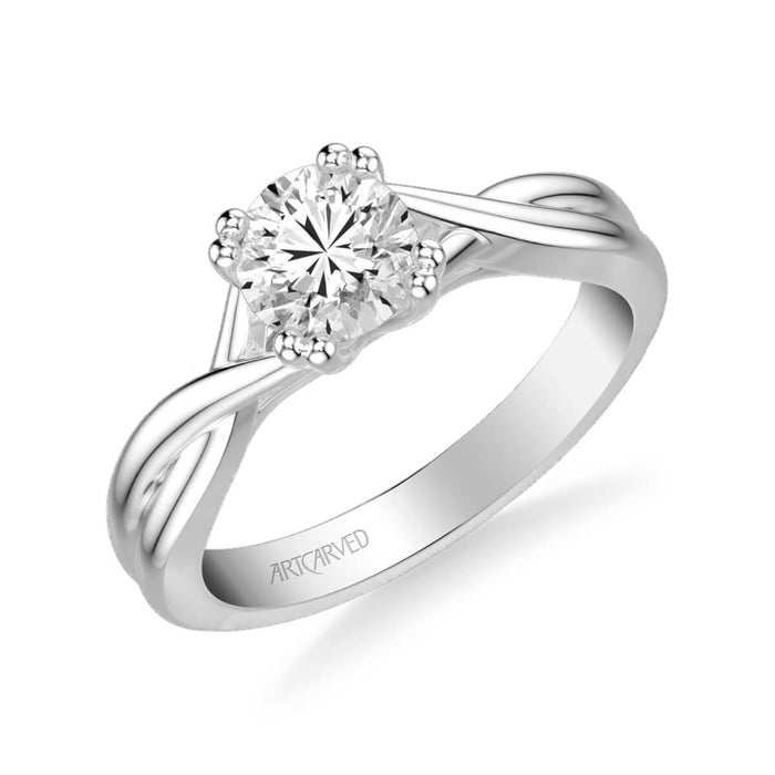 Solitude Contemporary Solitaire Twist Engagement Ring Setting