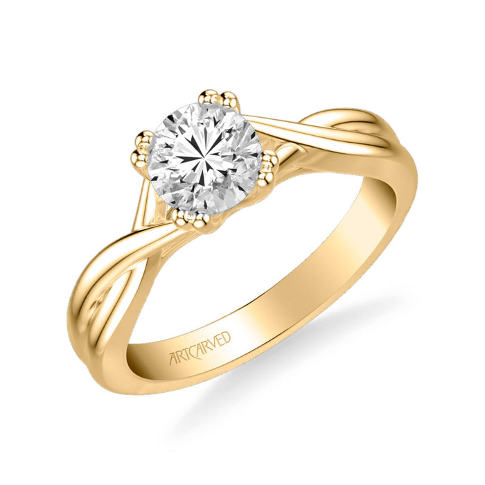 Solitude Contemporary Solitaire Twist Engagement Ring Setting