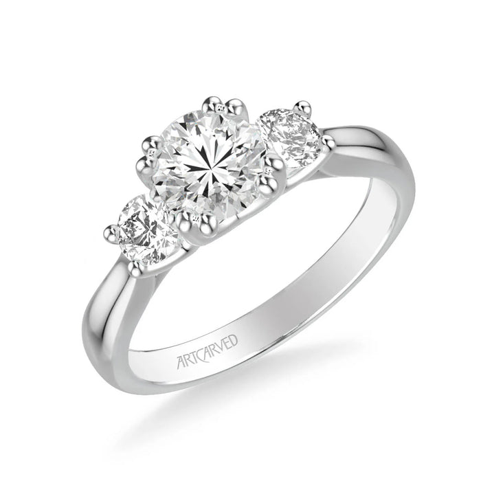Amanda Classic Three-Stone Engagement Ring Setting