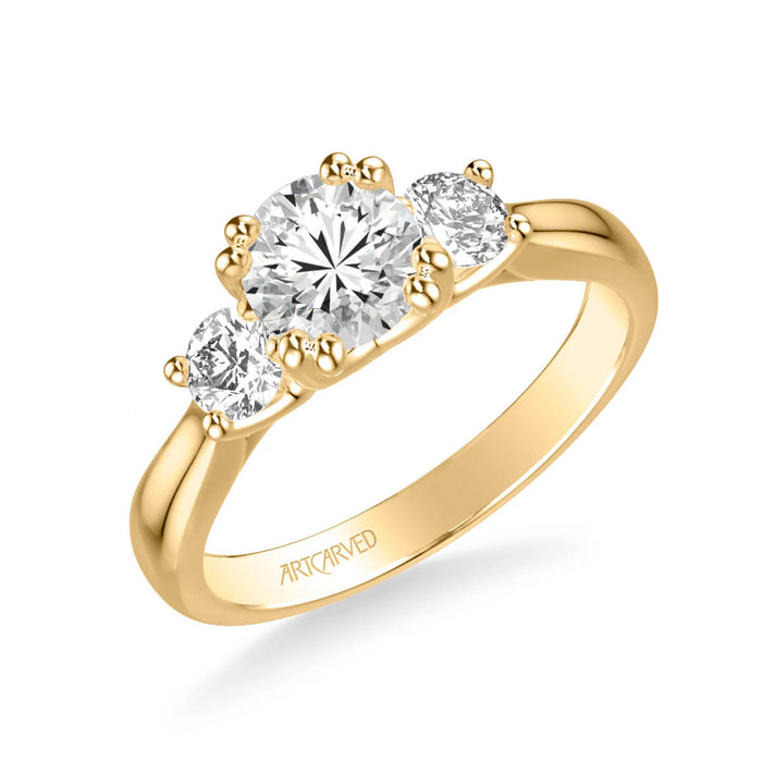 Amanda Classic Three-Stone Engagement Ring Setting