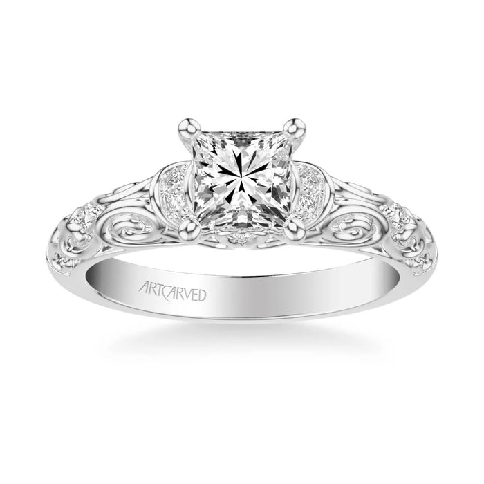Peyton Vintage Side Stone Engagement Ring Setting