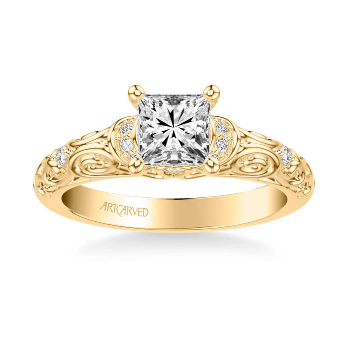 Peyton Vintage Side Stone Engagement Ring Setting