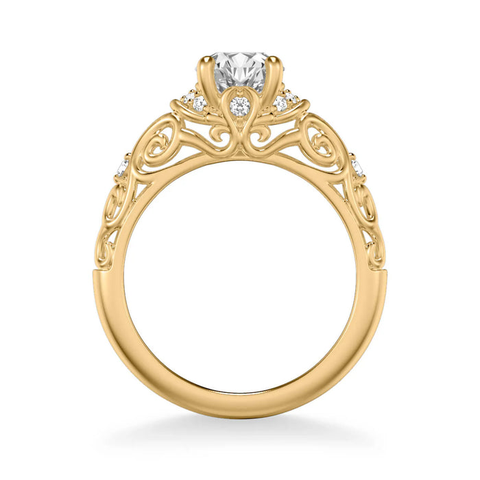 Peyton Vintage Side Stone Engagement Ring Setting