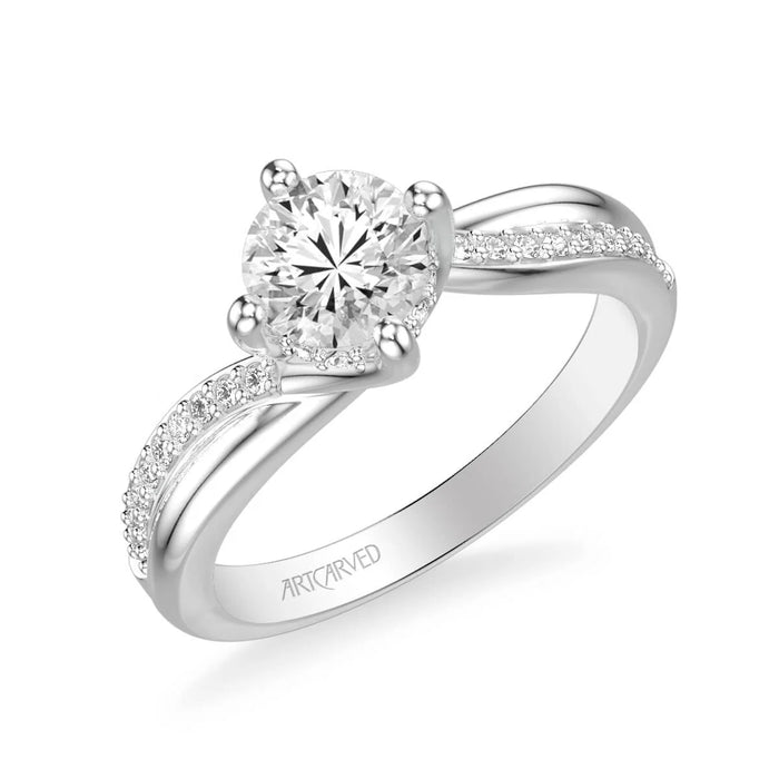 Stella Contemporary Side Stone Twist Engagement Ring Setting