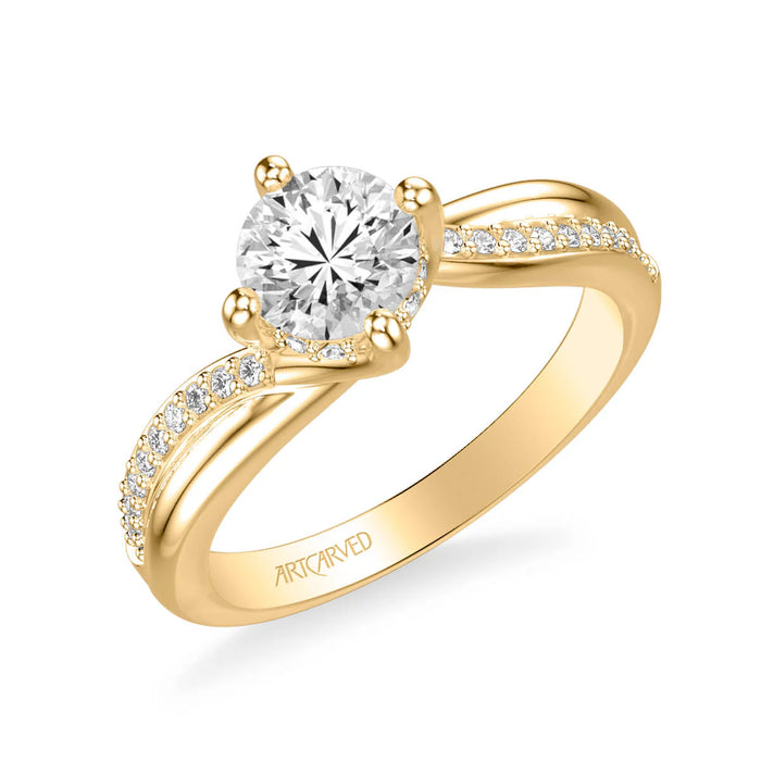 Stella Contemporary Side Stone Twist Engagement Ring Setting