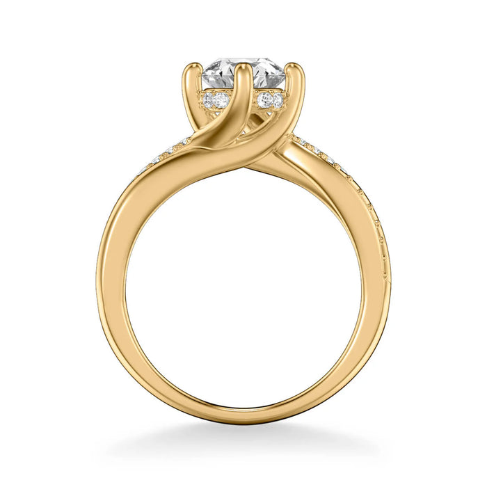 Stella Contemporary Side Stone Twist Engagement Ring Setting