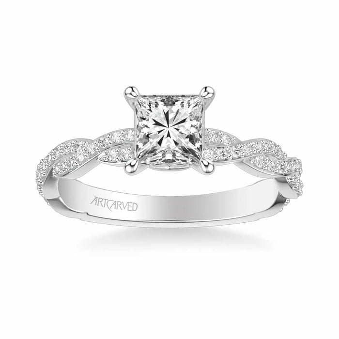 Madeleine Contemporary Side Stone Twist Engagement Ring Setting