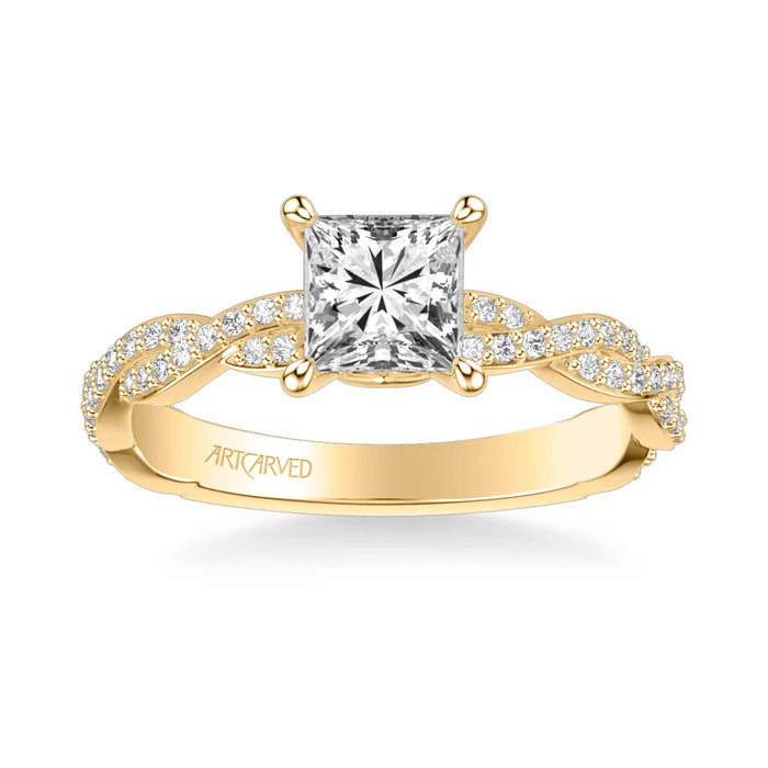 Madeleine Contemporary Side Stone Twist Engagement Ring Setting