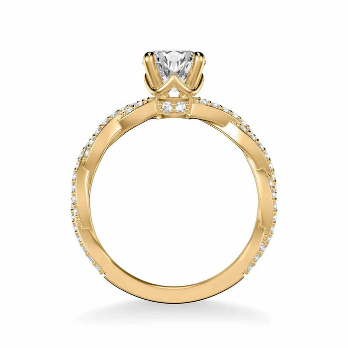 Madeleine Contemporary Side Stone Twist Engagement Ring Setting
