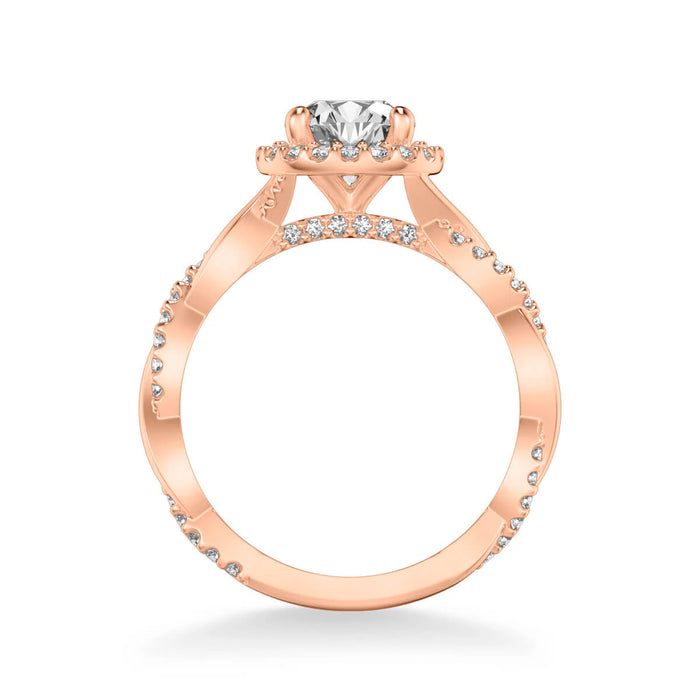 Kinsley Contemporary Round Halo Twist Engagement Ring Setting