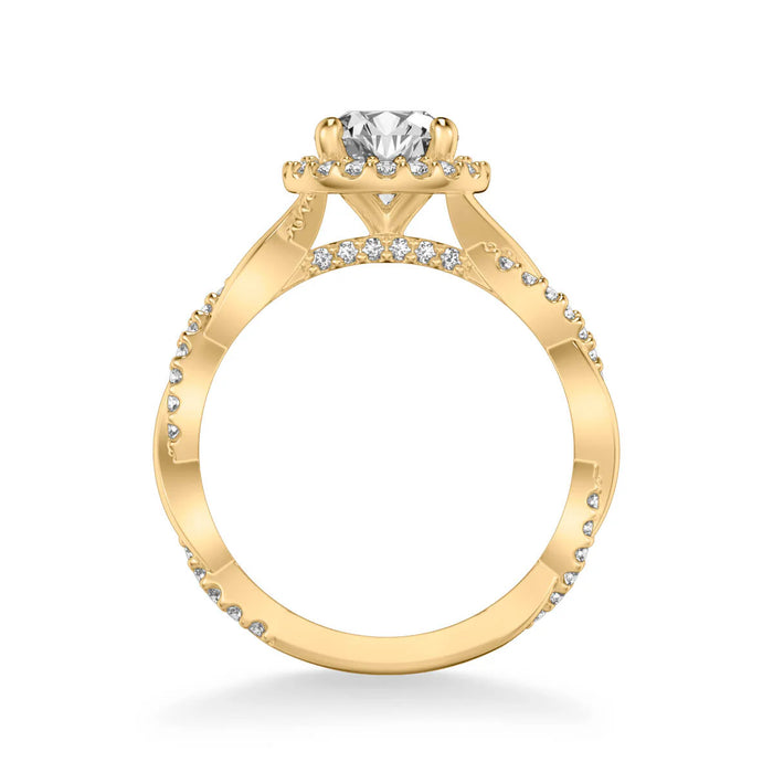 Kinsley Contemporary Round Halo Twist Engagement Ring Setting