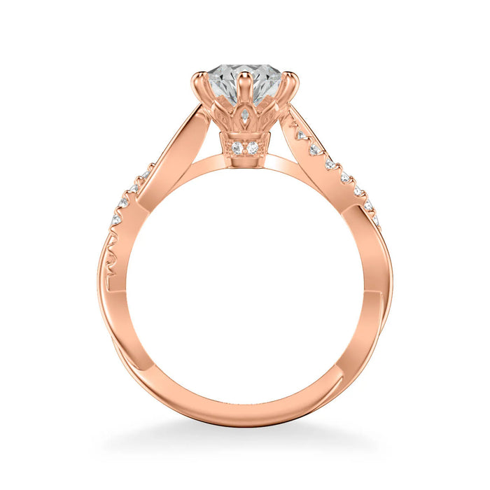 Marnie Contemporary Side Stone Twist Engagement Ring Setting