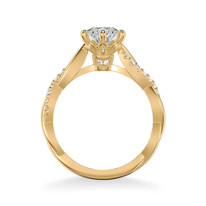 Marnie Contemporary Side Stone Twist Engagement Ring Setting