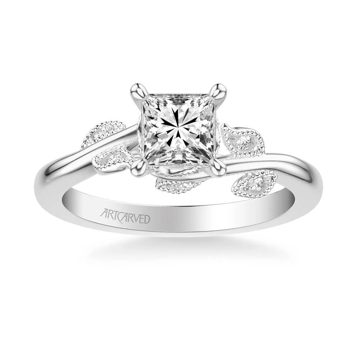 Lilac Contemporary Solitaire Floral Engagement Ring Setting