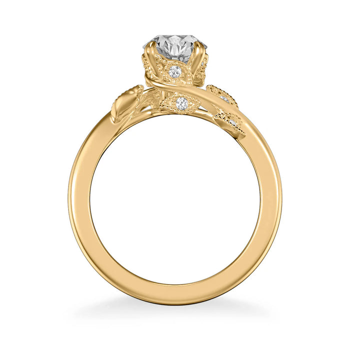 Lilac Contemporary Solitaire Floral Engagement Ring Setting