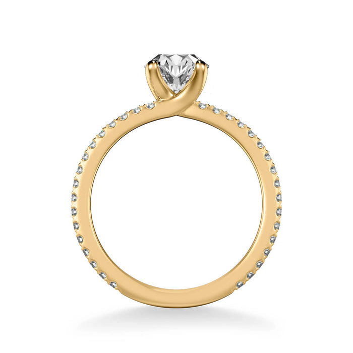Aubrey Classic Side Stone Engagement Ring Setting