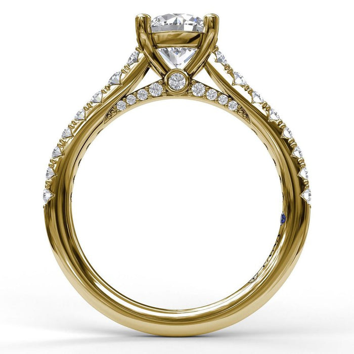 Diamond Shank with Bridge Detail Engagement Ring Setting