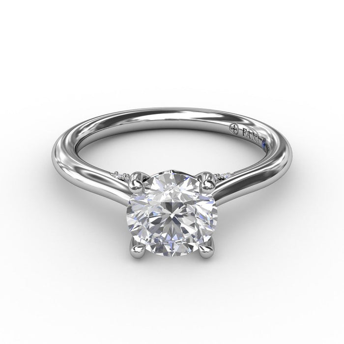 Cathedral Solitaire with Wrapped Bridge Detail Engagement Ring Setting